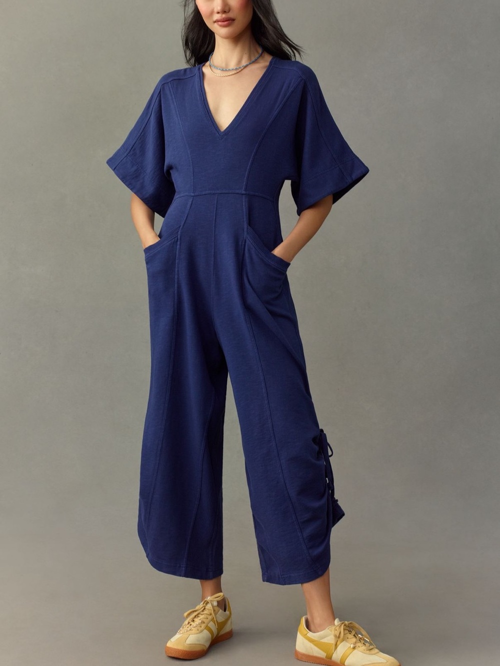 ISO Daily Practice by Anthropologie Horizon V-Neck Wide-Leg Jumpsuit XL